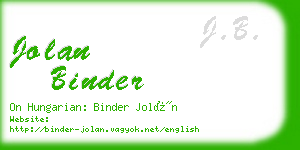 jolan binder business card